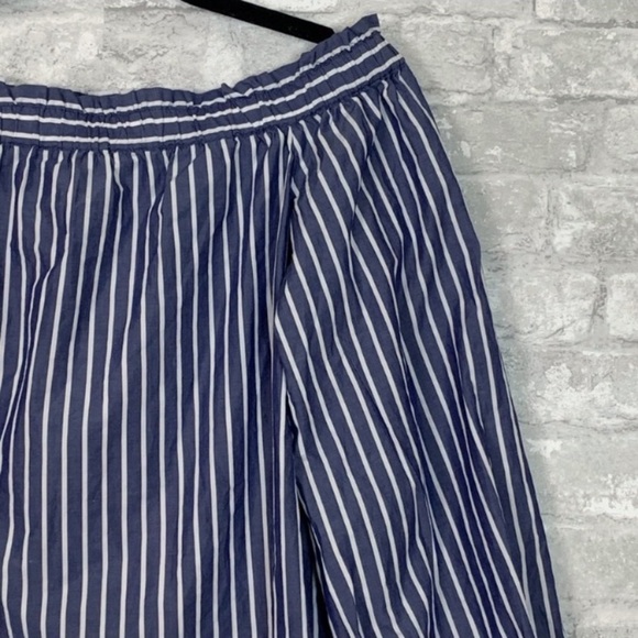 NWT J. Crew Striped Off Shoulder 3/4 Puff Sleeve Top In Blue & White - Picture 6 of 8